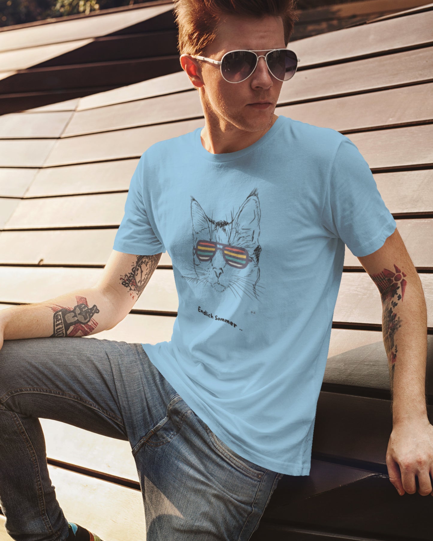 T-SHIRT | RETRO CAT - ENDLICH SOMMER