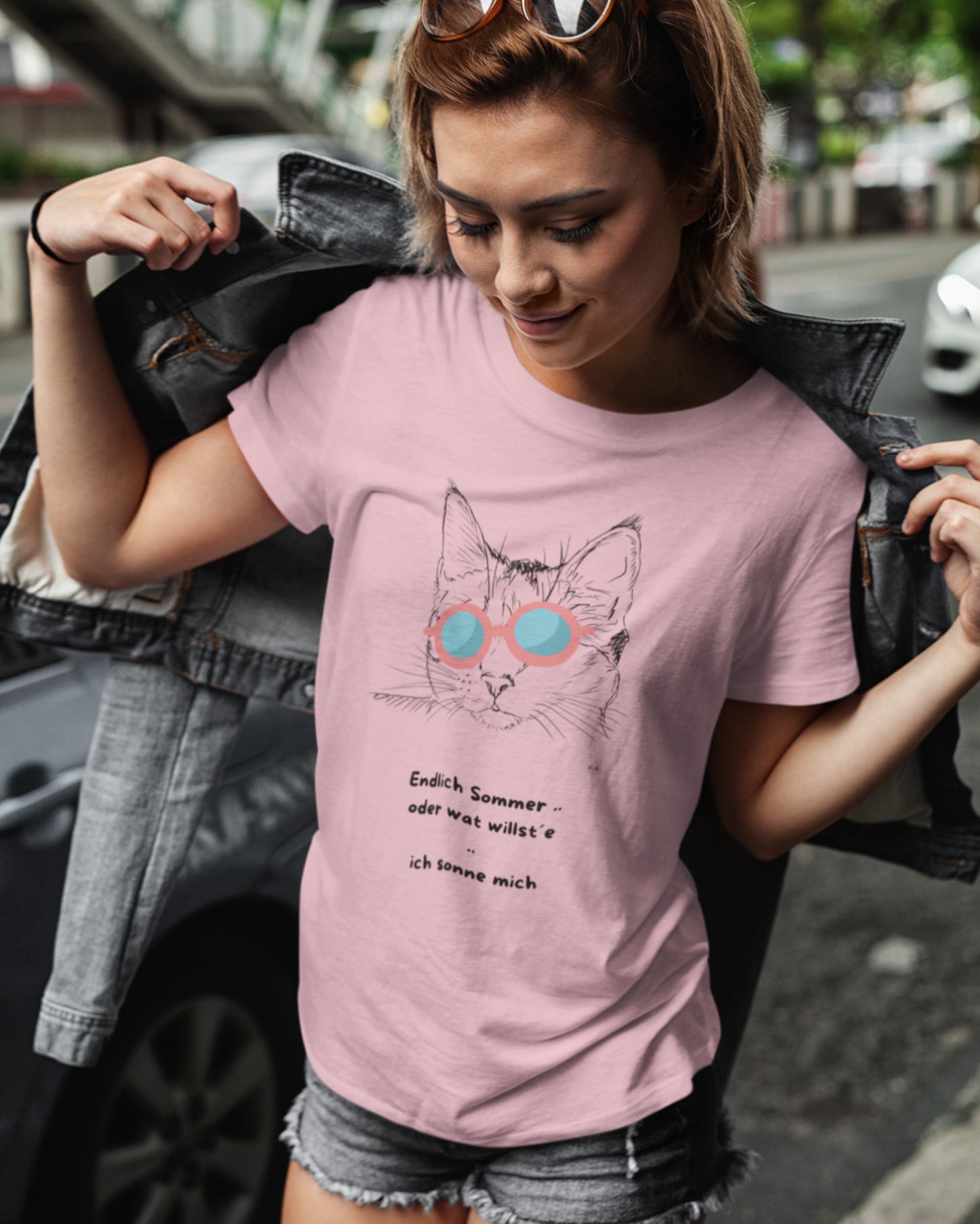 T-SHIRT | HIPPIE CAT - ROSA SOMMER